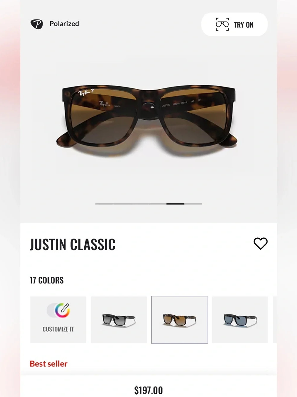 Ray-Ban Justin Classic Matte Havana Sunglasses